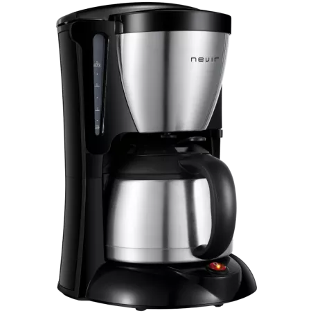 Cafetera de goteo Nevir NVR-1133 12 tazas 800W con jarra termo de acero inoxidable y acabado negro brillante