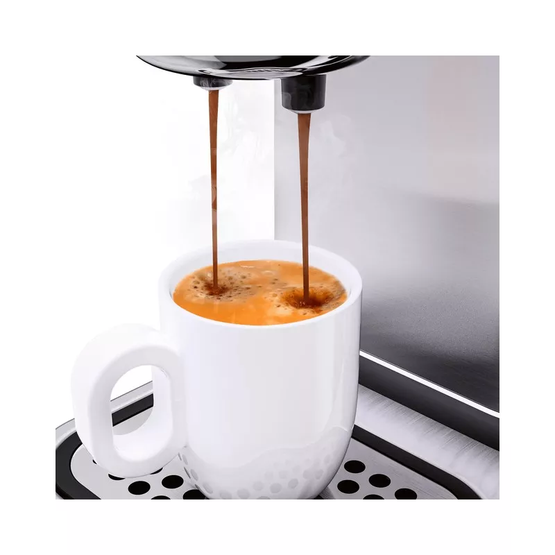 Cafetera espresso WMF Lumero 15 bar 1350W 1,4L negra con diseño moderno y acabado de acero inoxidable.