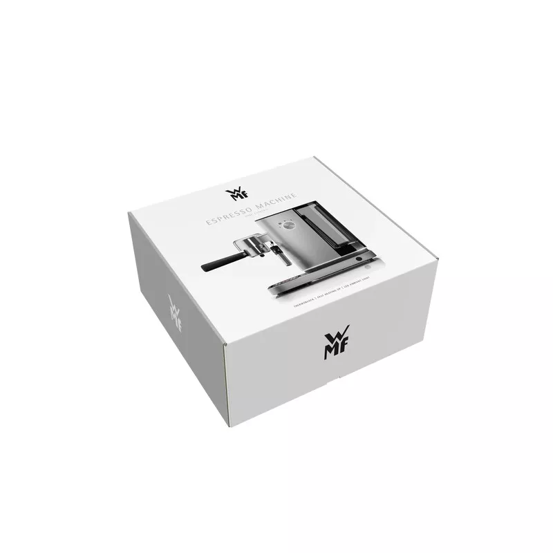 Cafetera espresso WMF Lumero 15 bar 1350W 1,4L negra con diseño moderno y acabado elegante en acero inoxidable.