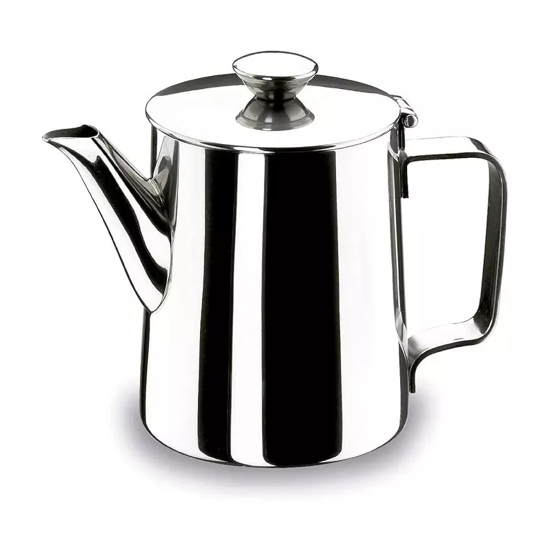 Cafetera Lacor Classic 1 L acero inoxidable 18/10 con diseño pulido y tapa de acero brillante