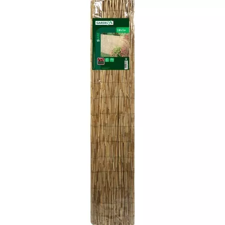 Cañizo bambú natural Nortene Reedcane 1,5x5 m en color marrón para ocultación y sombreo en exteriores.
