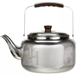 Cafetera pava Ibili 610203 3,5L de acero inoxidable con diseño elegante y mango de madera.