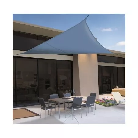 Toldo vela Nortene Sunnet Kit triangular 3,6x3,6 m azul de polietileno resistente con protección UV y diseño moderno