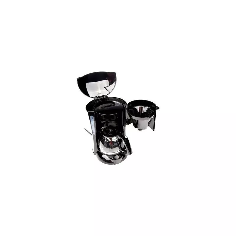Cafetera de goteo Moulinex FG152832 en negro, 6 tazas, 600W, diseño compacto y fácil de usar.