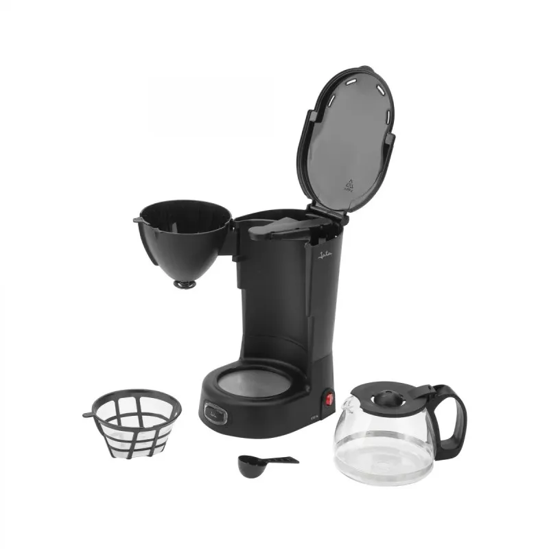 Cafetera de goteo Jata JECA1750 750ml 8 tazas 650W negra con diseño compacto y acabado mate, incluye jarra de vidrio y filtro re