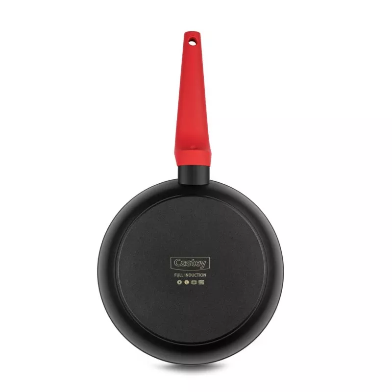 Sartén Castey Red 18 cm de aluminio fundido con mango rojo y diseño antiadherente para inducción
