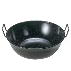 Sartén honda Garcima 45 cm acero esmaltado negro con asas y diseño clásico ideal para guisos y cocciones.