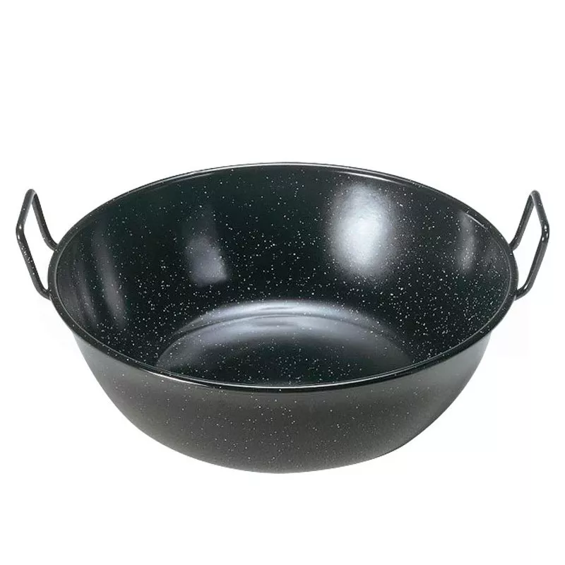 Sartén honda Garcima 45 cm acero esmaltado negro con asas y diseño clásico ideal para guisos y cocciones.