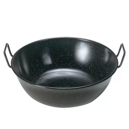 Sartén honda Garcima 45 cm acero esmaltado negro con asas y diseño clásico ideal para guisos y cocciones.