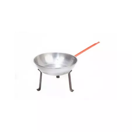 Sartén hierro fundido 22 cm con patas modelo 4049 color gris, diseño redondo, ideal para cocción en alta temperatura
