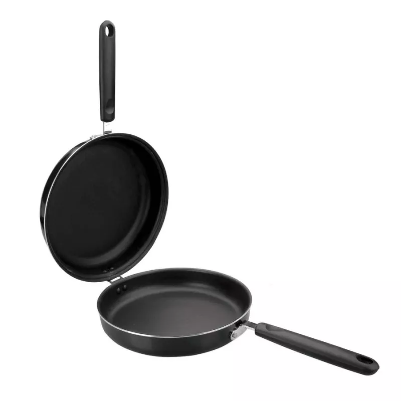 Sartén doble Ibili Indubasic 20 cm aluminio inducción color negro con diseño antiadherente y mango ergonómico