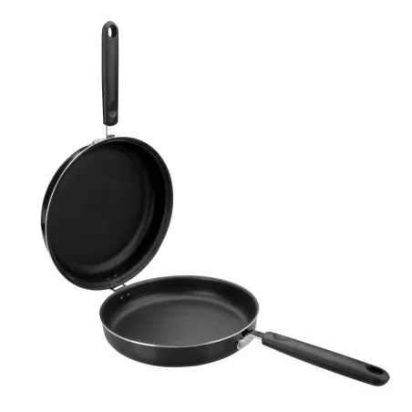 Sartén tortilla Ibili Indubasic 24 cm de aluminio para inducción con revestimiento antiadherente negro.