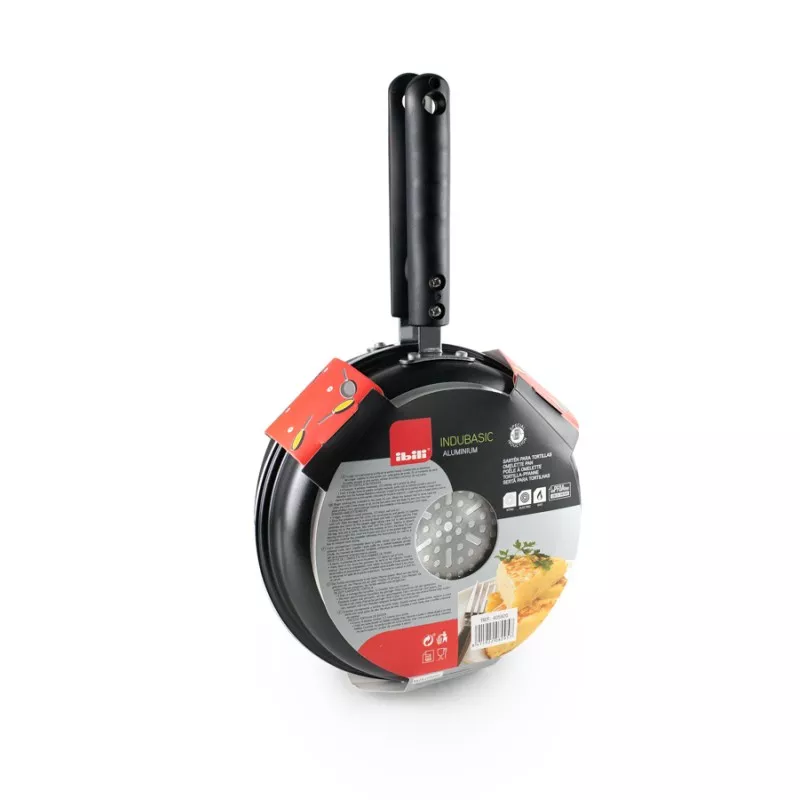 Sartén tortilla Ibili Indubasic 24 cm de aluminio inducción con revestimiento antiadherente y mango ergonómico.