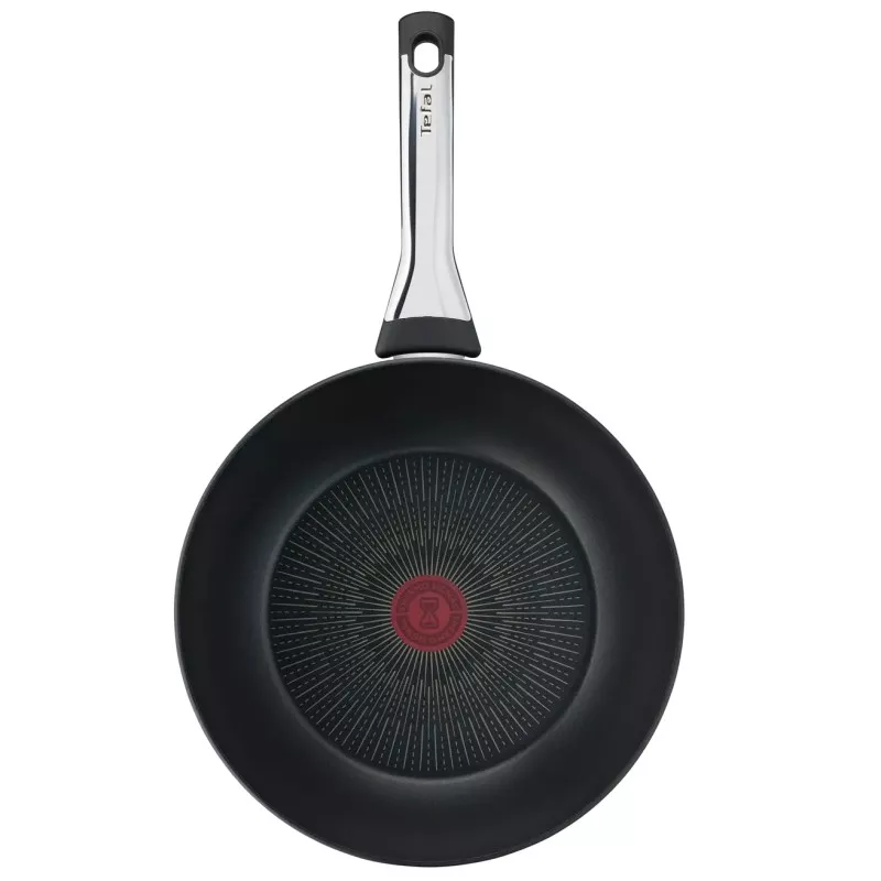 Wok Tefal Excellence 28 cm antiadherente inducción negro con interior de diseño exclusivo y mango ergonómico de acero inoxidable