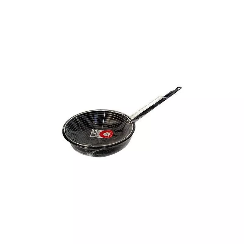 Sartén freidora Garcima 28 cm acero esmaltado color negro con cestillo y mango ergonómico para su uso eficiente