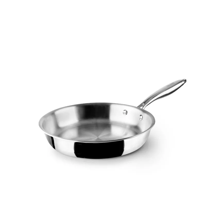 SARTEN IBILI 24 TRIPLY NATURAL INOX 652924 de acero inoxidable brillante, diseño elegante y superficie antiadherente.