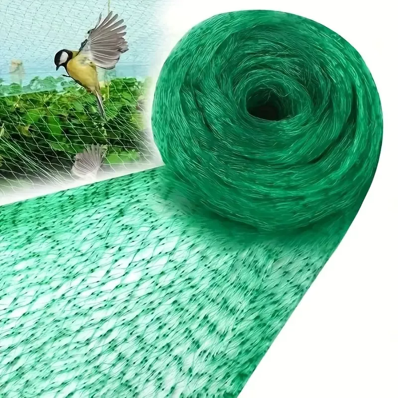 Malla antipájaro Wurko 4x6 m de polipropileno verde para protección de cultivos contra aves