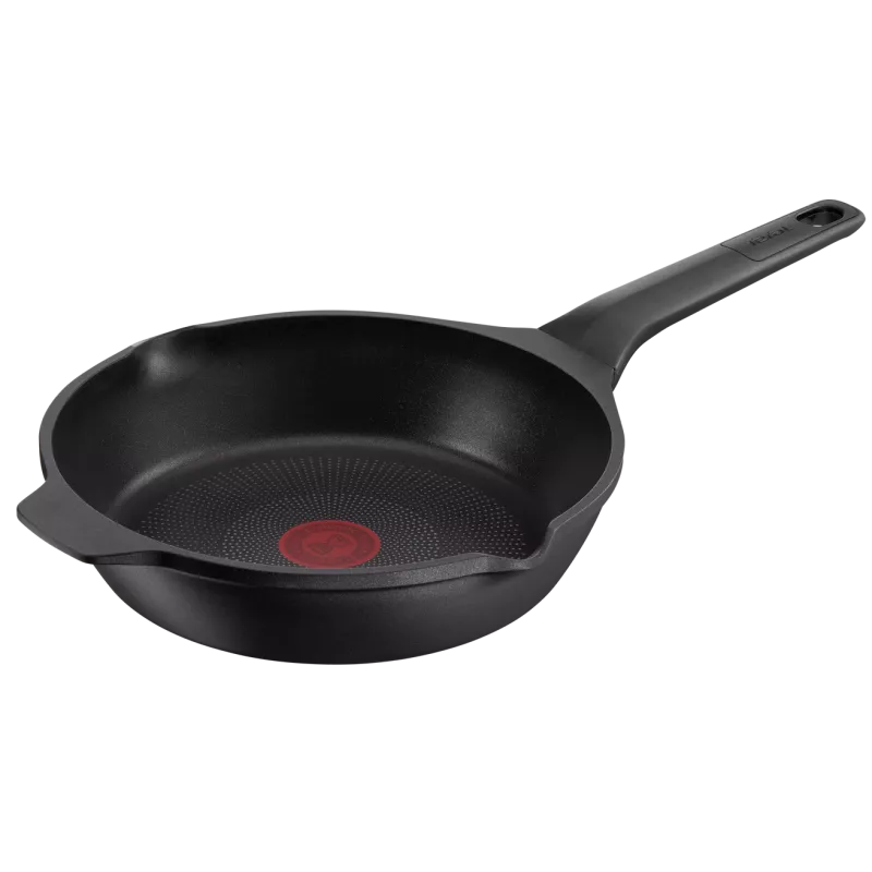 Sartén Tefal Robusto 24 cm de aluminio fundido y diseño antiadherente para cocción eficiente e inducción.