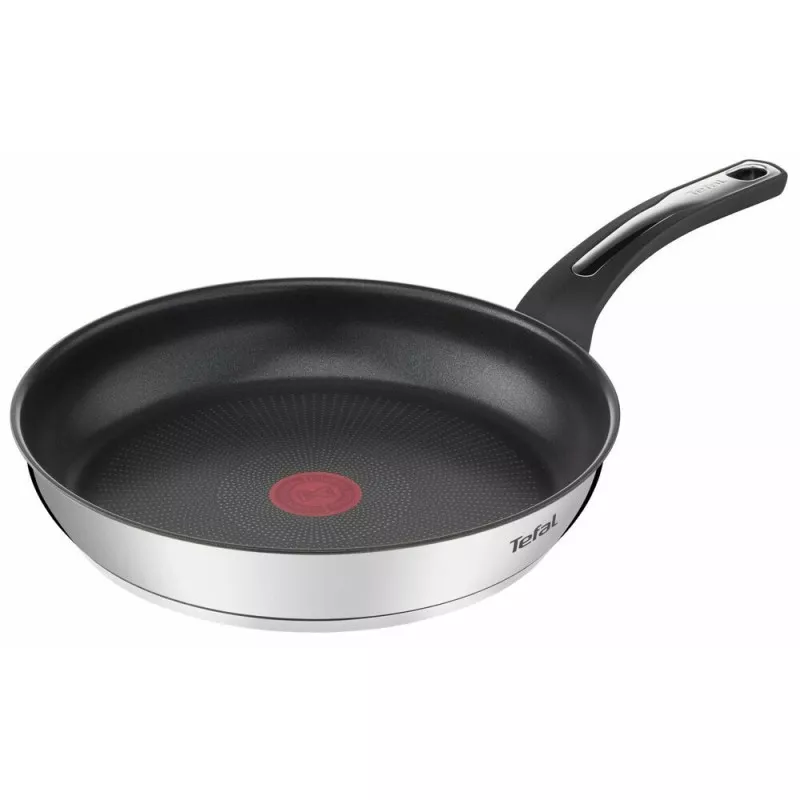 Sartén Tefal Emotion 30 cm inox antiadherente inducción con acabado pulido y diseño ergonómico.