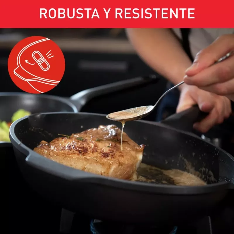 Sartén Tefal Robusto 20 cm aluminio inducción antideriva con acabado resistente y diseño ergonómico