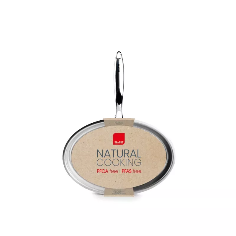 Sartén pescado Ibili Triply Natural 30 cm acero inducción con acabado brillante y diseño ovalado ideal para cocinar.