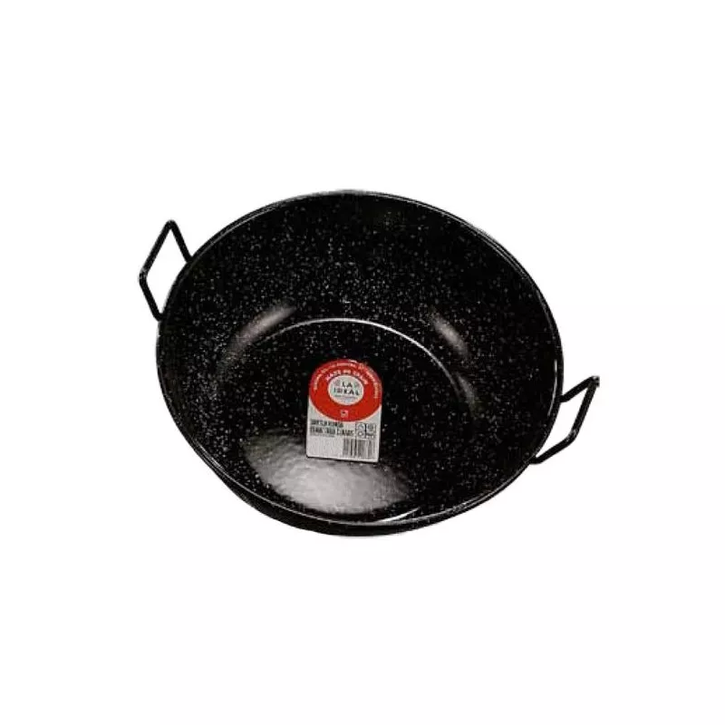 Sartén honda Garcima 24 cm acero esmaltado negro con asas para cocina tradicional y duradera