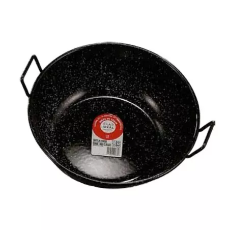 Sartén honda Garcima 24 cm acero esmaltado negro con asas para cocina tradicional y duradera