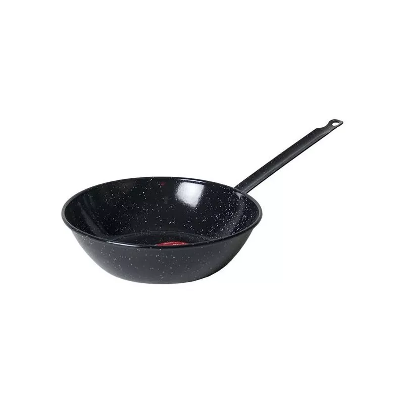 Sartén Garcima 24 cm esmaltada negra con mango ergonómico y diseño antiadherente para cocinar.