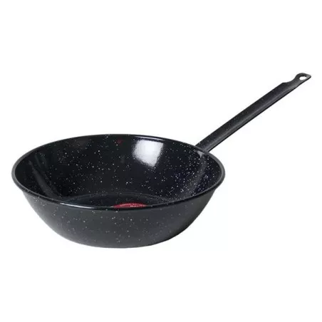 Sartén Garcima 24 cm esmaltada negra con mango ergonómico y diseño antiadherente para cocinar.
