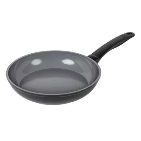 Sartén Kuhn Rikon Easy Ceramic 24 cm de cerámica gris para inducción, diseño antiadherente y mango ergonómico.