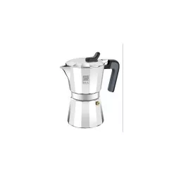 Cafetera italiana Bra De Luxe 2 – 9 tazas, aluminio, acabado negro