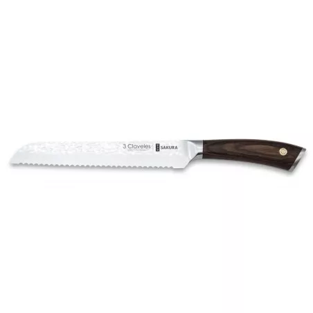 Cuchillo panero Tres Claveles Sakura 19cm hoja martillada