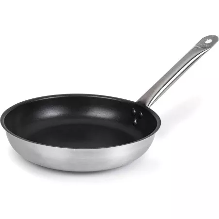Sartén Lacor Chef Inox 24 cm antiadherente de acero inoxidable con mango ergonómico y acabado pulido.