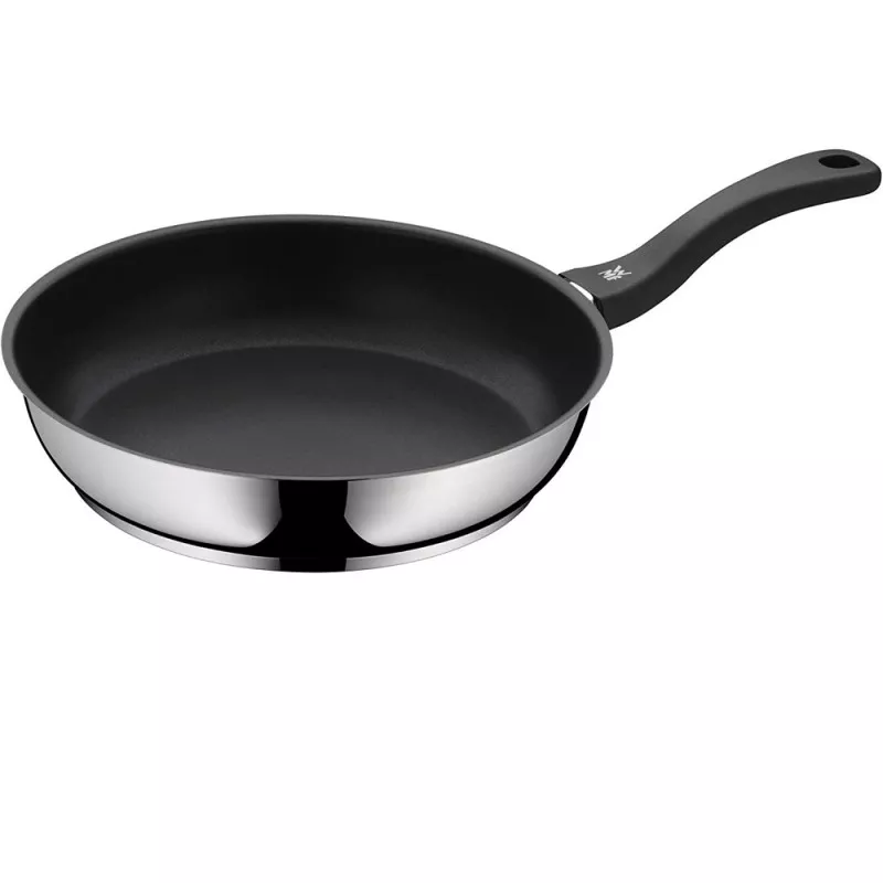 Sartén WMF Devil 28 cm acero inoxidable con revestimiento antiadherente negro y mango ergonómico.
