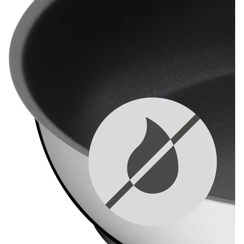 Sartén WMF Devil 20 cm inox antiadherente inducción con interior negro mate y exterior brillante, ideal para cocinas modernas