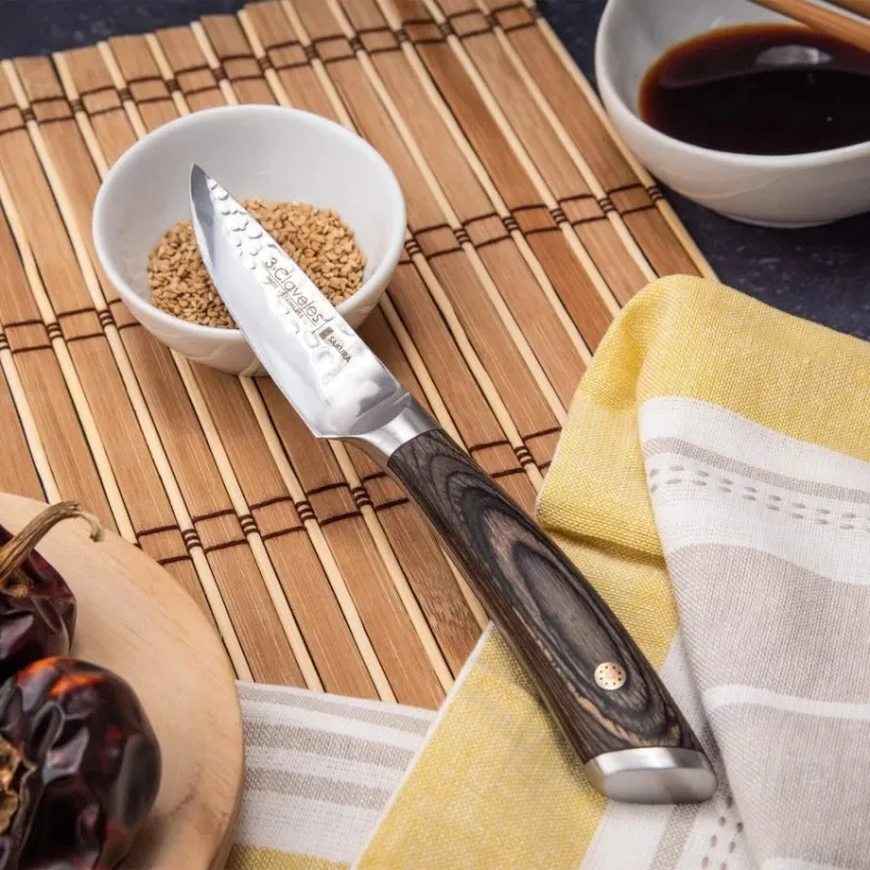 Cuchillo verduras Tres Claveles Sakura 9cm hoja martillada