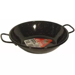 Sartén honda Garcima La Ideal 18 cm esmaltada en color negro con asas, ideal para cocinar a fuego lento.
