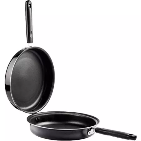 Sartén tortilla Vier 20 cm de aluminio negro antiadherente para inducción con mango ergonómico y diseño práctico