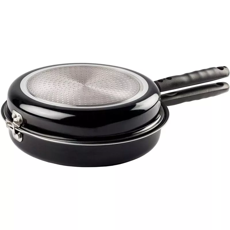Sartén tortilla Vier 20 cm de aluminio negro antiadherente apta para inducción con diseño ergonómico y asas resistentes