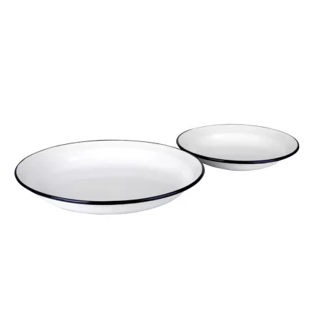 PLATO HONDO 24 CM IBILI 912924 de cerámica blanca con borde negro, ideal para sopas y ensaladas.