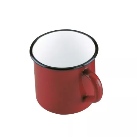 POTE/VASO 6 ROJO IBILI 911006 de acero con interior blanco, diseño clásico y acabado esmaltado.