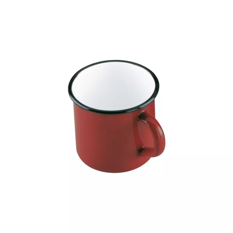 POTE/VASO 8 rojo IBILI 911008 de acero esmaltado con borde negro y diseño clásico ideal para bebidas calientes.