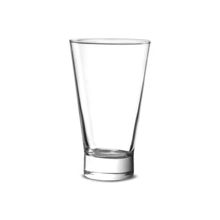 VASO SHETLAND 22 FH ARCOROC de vidrio transparente con base volumétrica y diseño contemporáneo elegante.