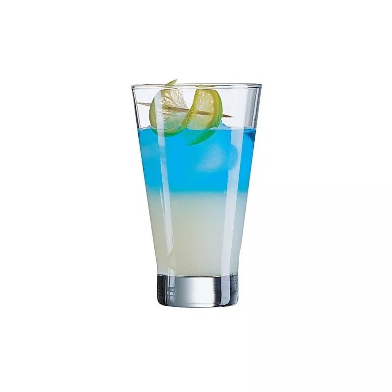 VASO SHETLAND 22 FH ARCOROC de cristal transparente, diseño clásico y acabado pulido ideal para bebidas.