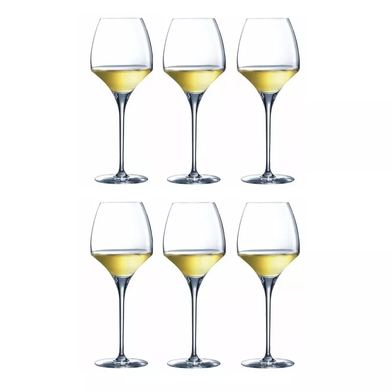 COPA OPEN UP 40 CHEF 9261011 transparente de cristal con tallado elegante, adecuada para vino blanco, pack de 6 unidades