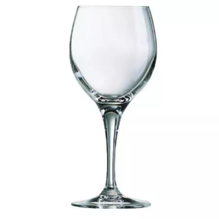 COPA SENSATION 38 de vidrio transparente, elegante diseño con base estable y forma clásica para vinos.