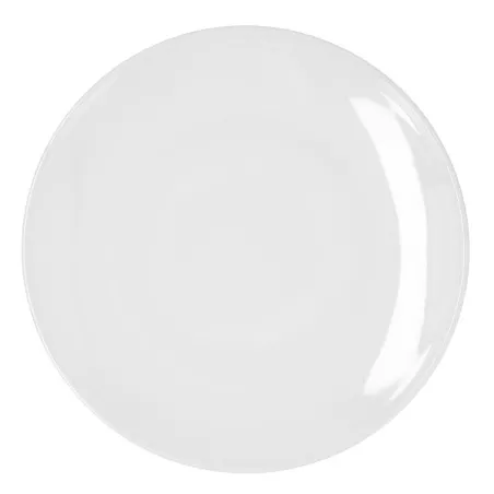 PLATO GLACIAL COUPE LLANO 30 de cerámica blanca, diseño moderno y acabado brillante ideal para comidas elegantes