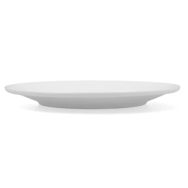 PLATO GLACIAL COUPE LLANO 30 de cerámica blanca, diseño elegante y acabado liso ideal para servir comidas.