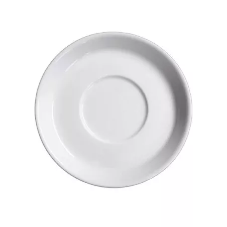 PLATILLO AITANA DESAYUNO 3466 16CM de cerámica blanca con diseño clásico y acabado brillante.