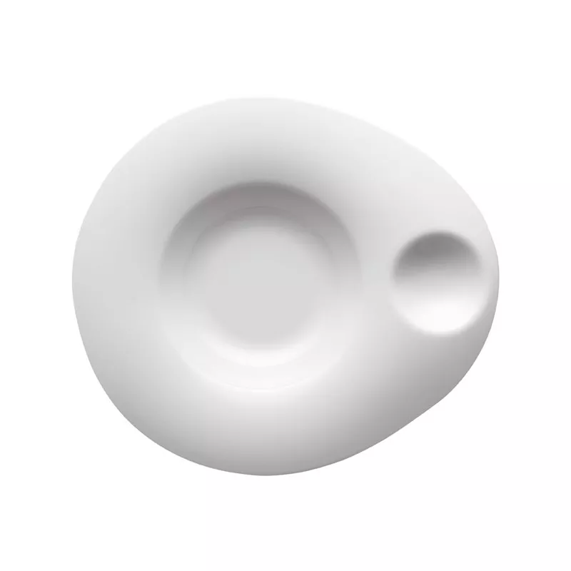 PLATO ORBE OVO 27 BLANCO PORVASAL de cerámica, diseño ovalado y acabado mate, ideal para servicios de mesa elegantes